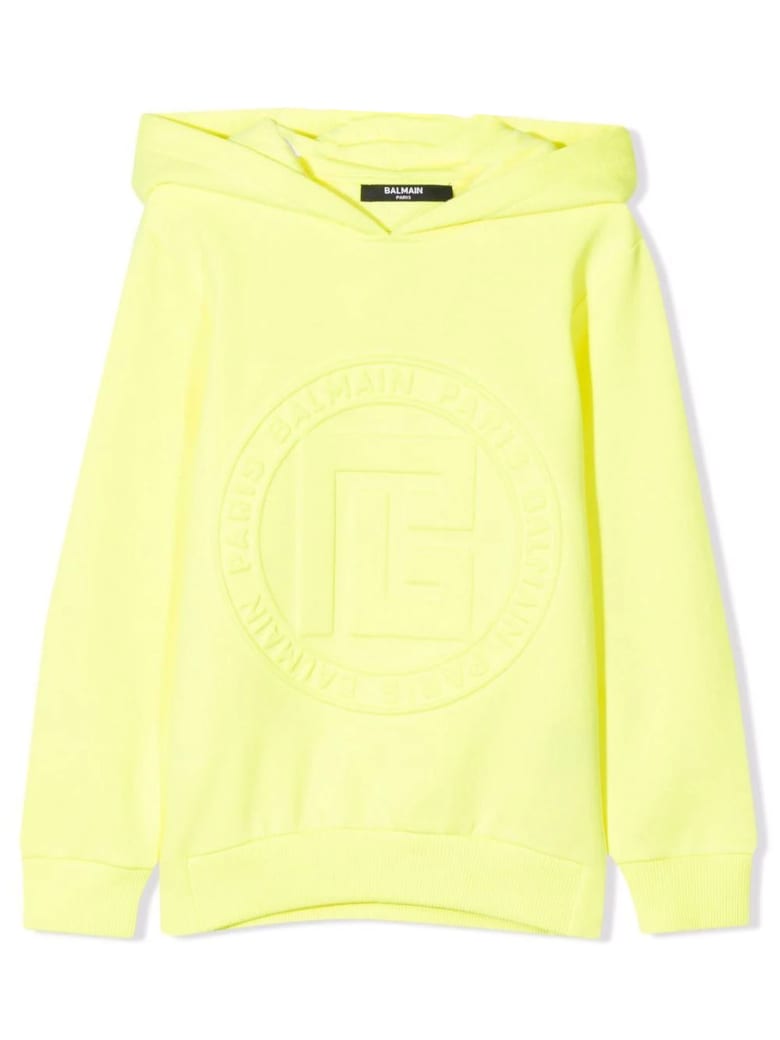 Balmain Neon Yellow Cotton Hoodie - Giallo