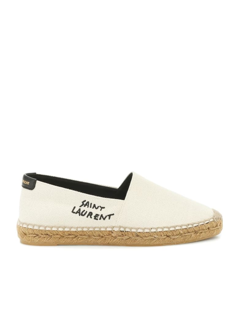 Saint Laurent Embroidered Espadrilles In Beige Canvas - 9380 NATURAL BEIGE