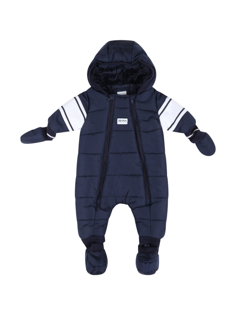 Hugo Boss Blue Overall For Baby Boy - Blue