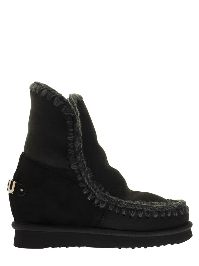 Mou Inner Wedge Short - Ankle Boot - Black