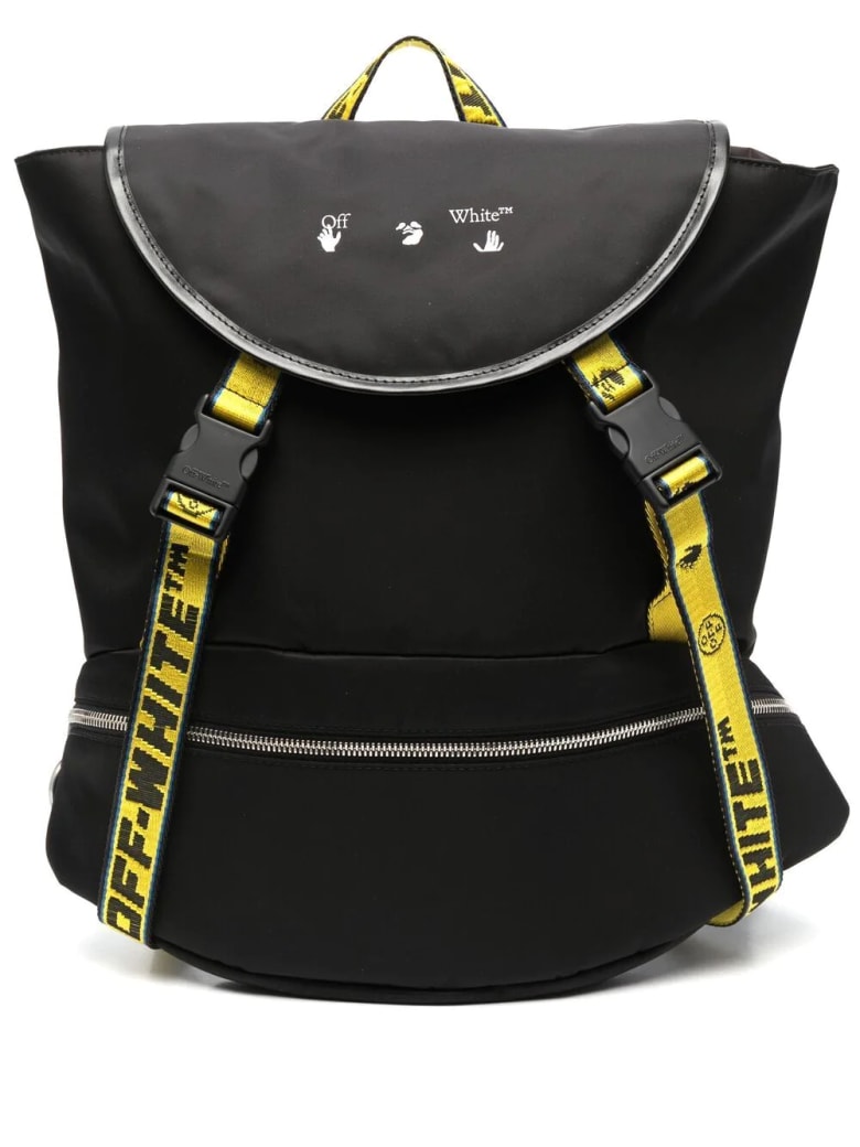 Off-White Man Black Logo Backpack