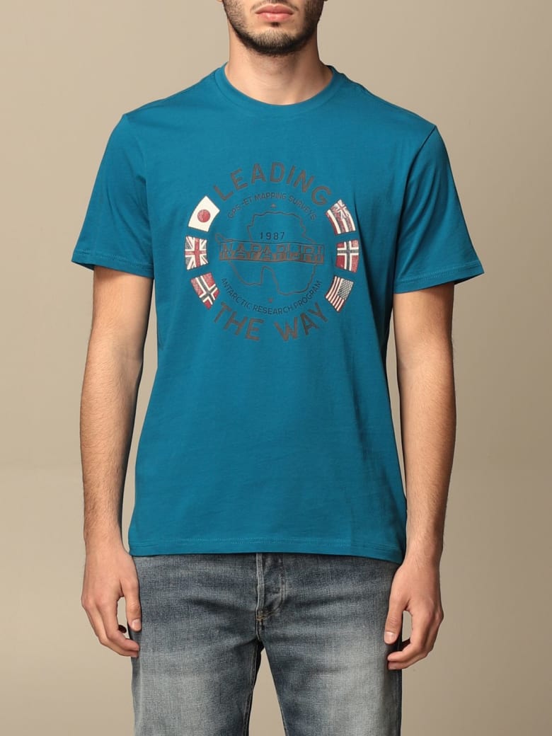 Napapijri T-shirt Napapijri Cotton T-shirt With Logo - Gnawed Blue