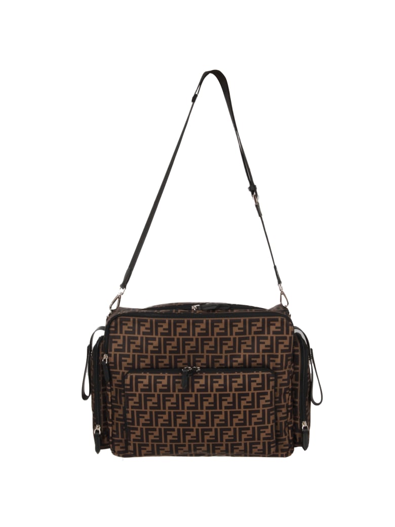 Fendi Brown Changing Bag With Double Ff For Baby Boy - Brown