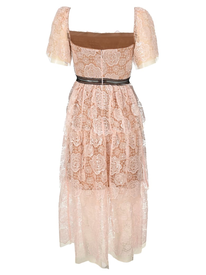 self portrait floral sequin embroidered dress