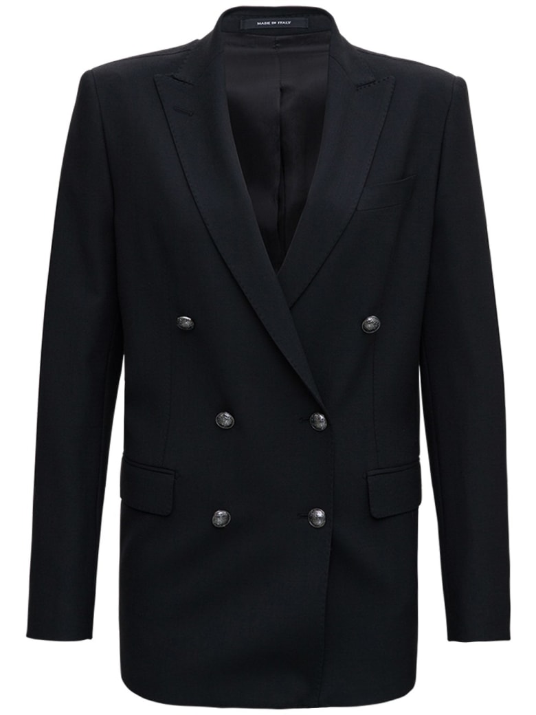 Tagliatore Double-breasted Jasmine Blazer In Wool Blend - Black