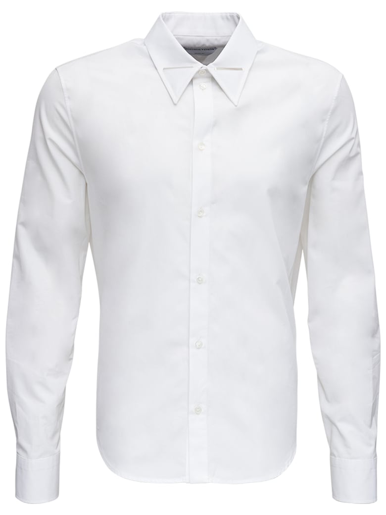 Bottega Veneta White Cotton Shirt With Metal Detal - White
