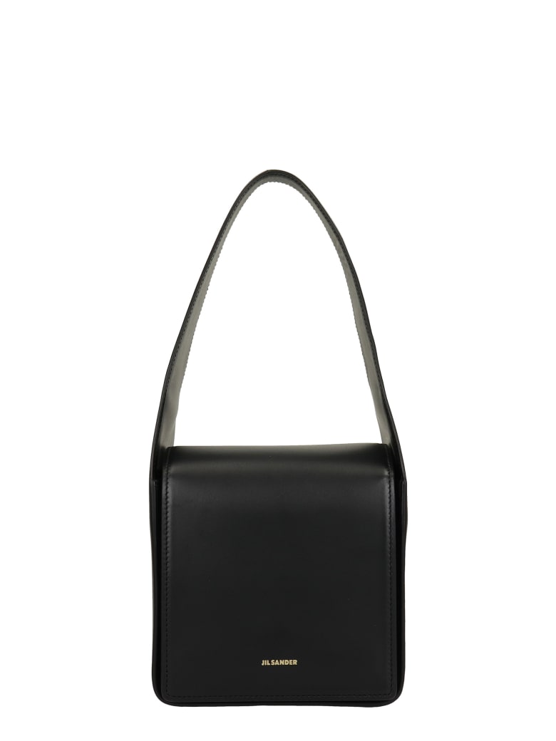 Jil Sander Sling Small Bag Shoulder Bag In Black Leather - black