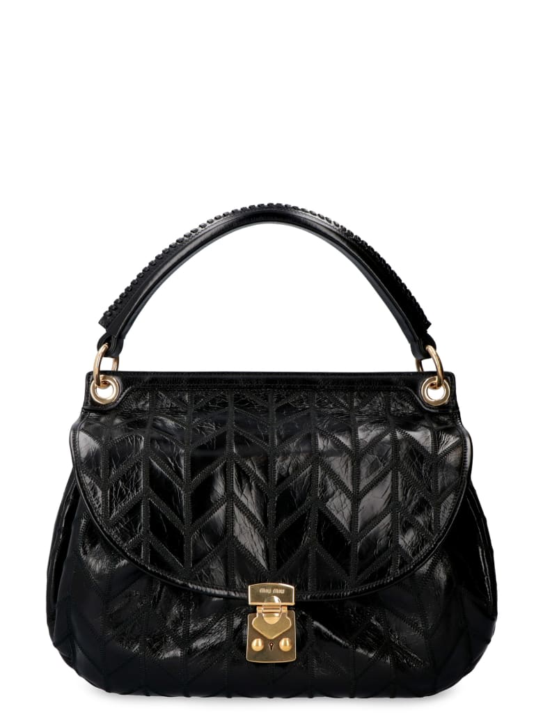 Miu Miu Leather Shoulder Bag - black