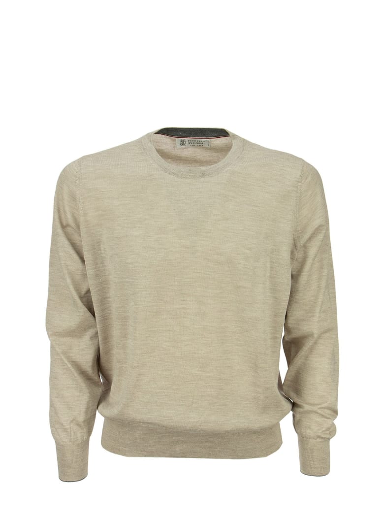 Brunello Cucinelli Lightweight Cashmere And Silk Crew-neck Sweater - Sand