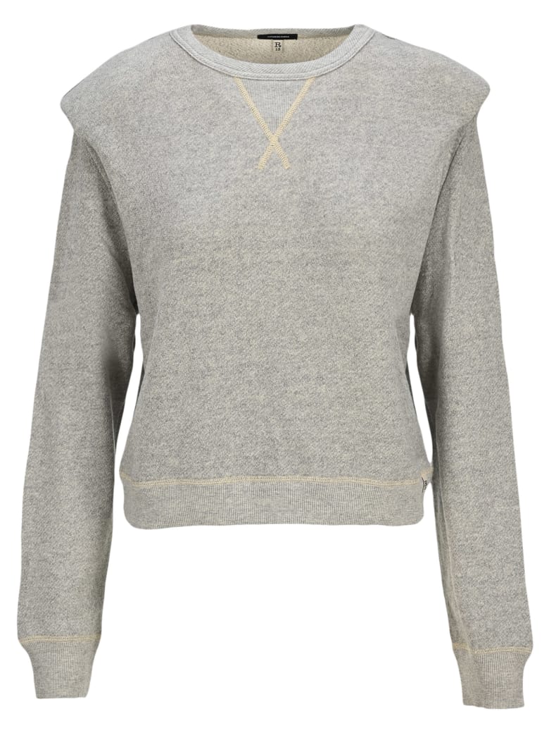 R13 Folded Shoulder Sweatshirt - GREY