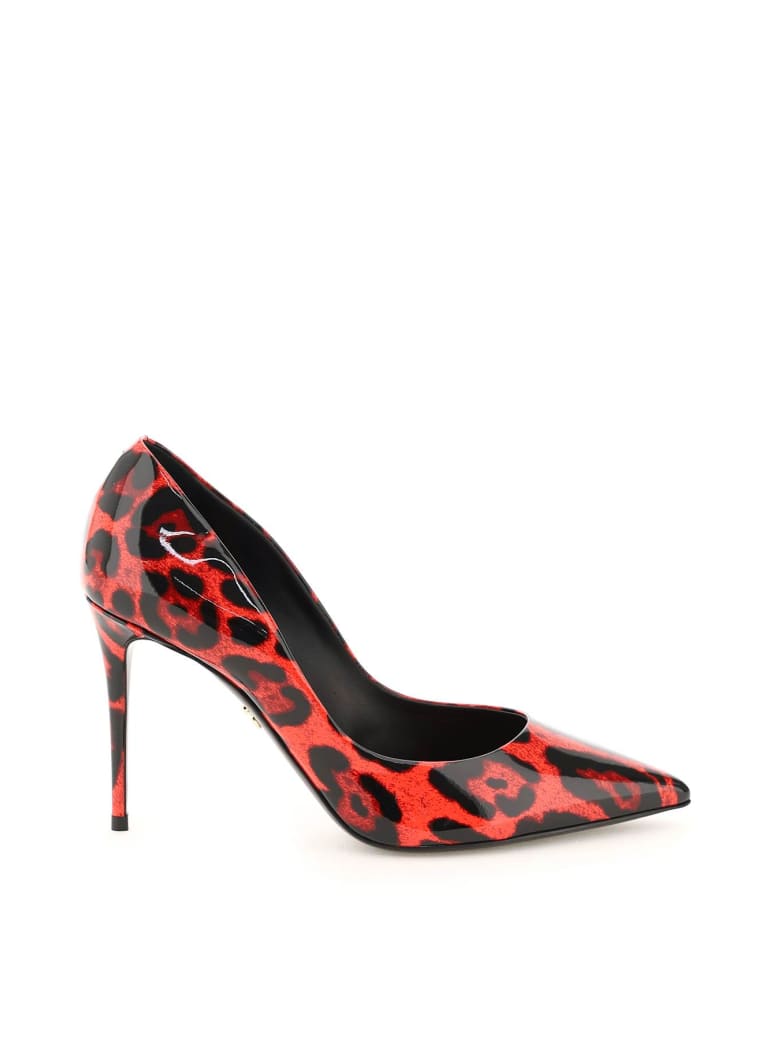 Dolce & Gabbana Printed Patent Leather Pumps - Nero e Rosso