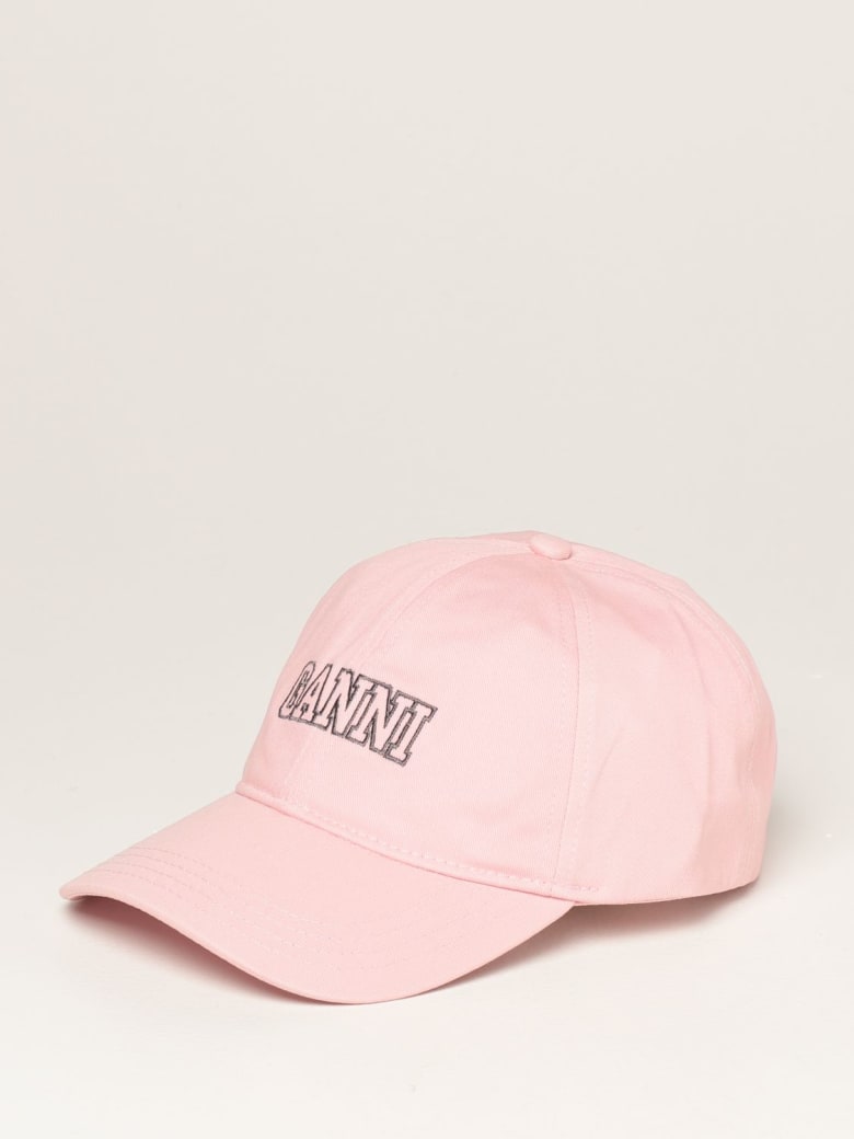 Ganni Hat Ganni Baseball Cap In Cotton With Logo - Pink