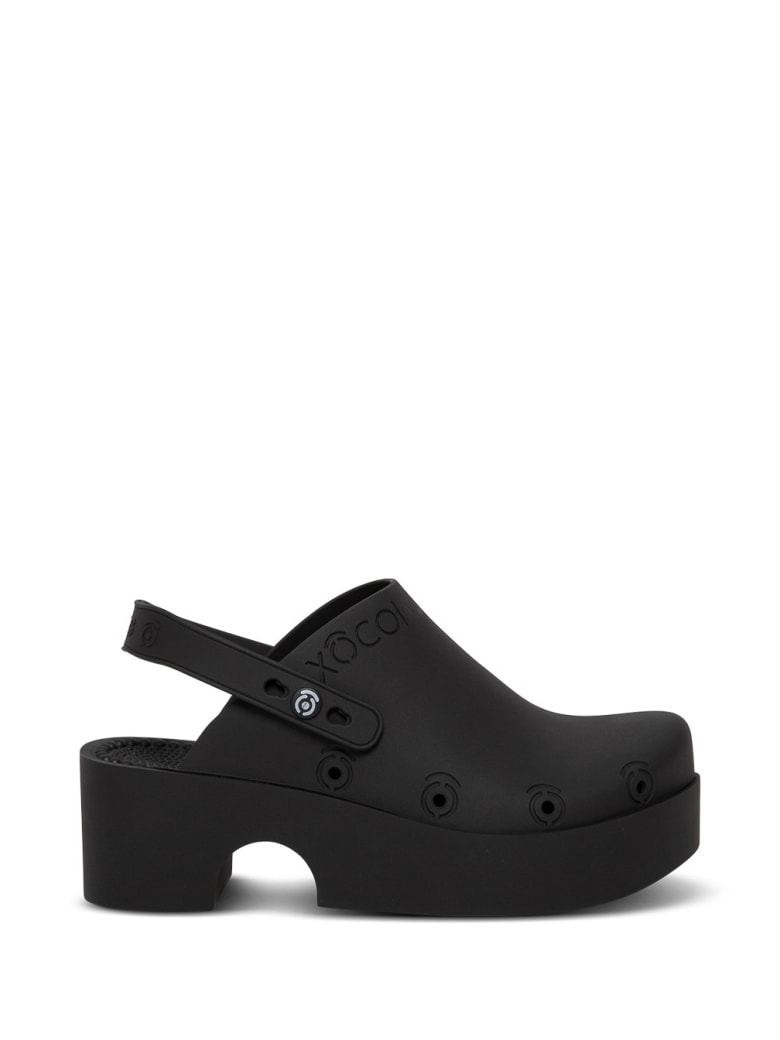 Xocoi Black Recycled Rubber Clogs With Logo - Black