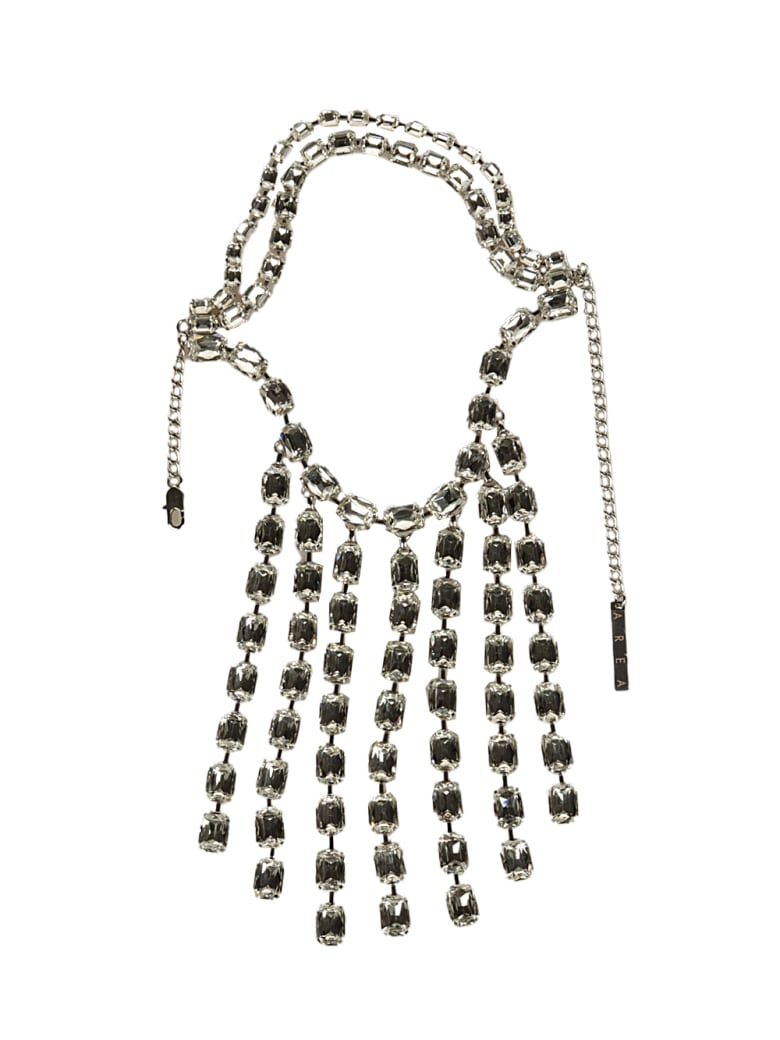 AREA Baguette Crystal Fringe Choker - CLEAR
