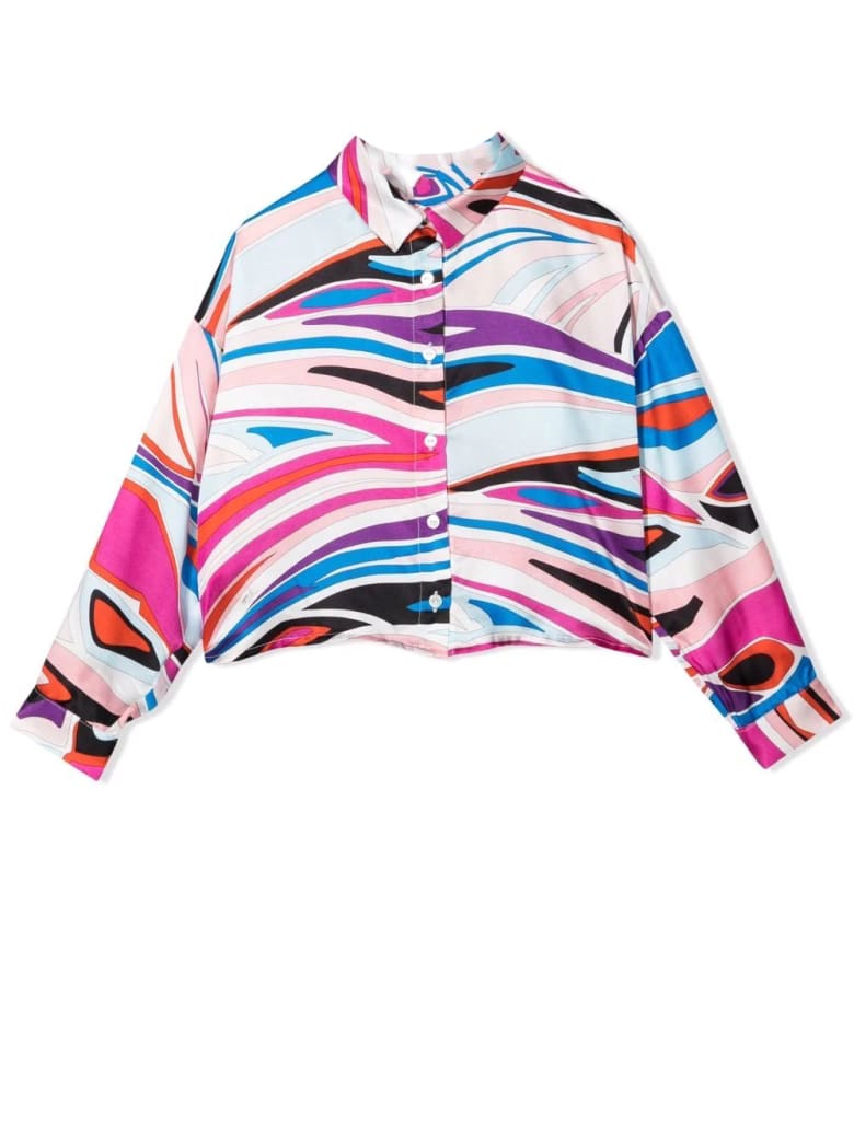 Emilio Pucci Patterned Girl Shirt - Fuxia-celeste