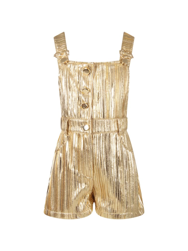 Le Gemelline by Feleppa Gold Overall For Girl - Gold