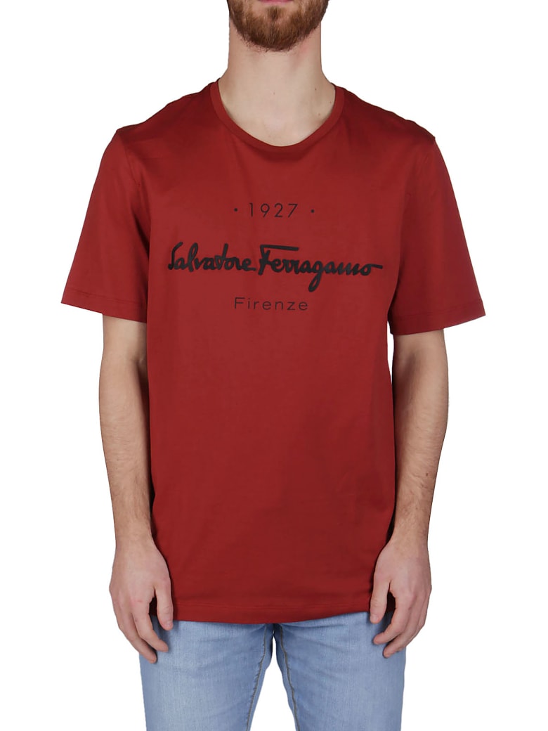 Salvatore Ferragamo Red Cotton T-shirt | italist, ALWAYS LIKE A SALE