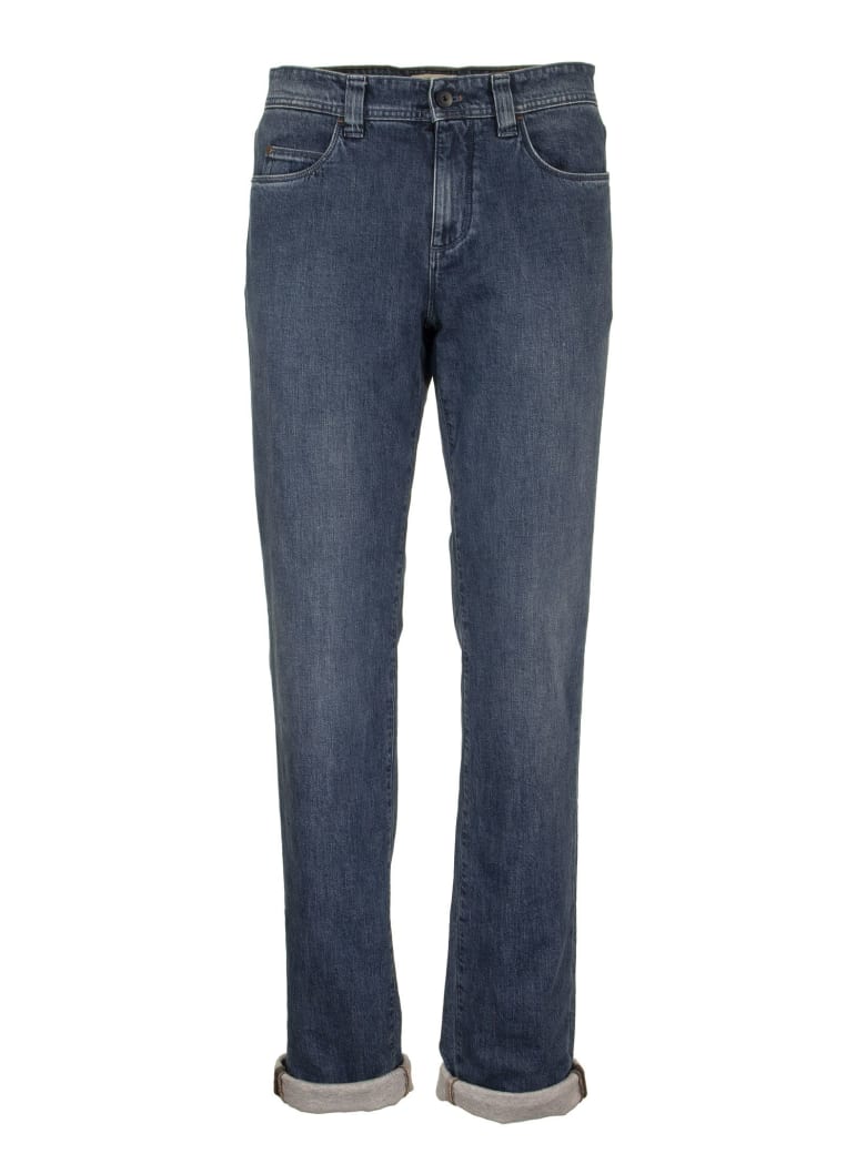 Loro Piana 5 Tasche Slim Cotton Trousers Denim - Light Blue