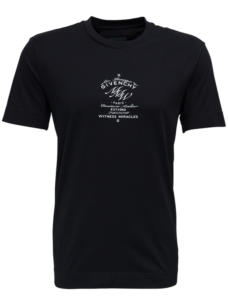 Givenchy Black Jersey T-shirt With Print - Black