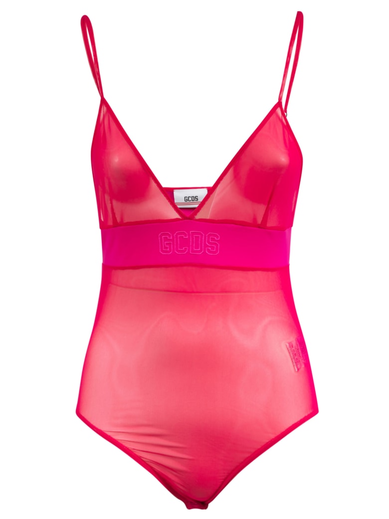 GCDS Mid-logo Detail Bodysuit - Cherry