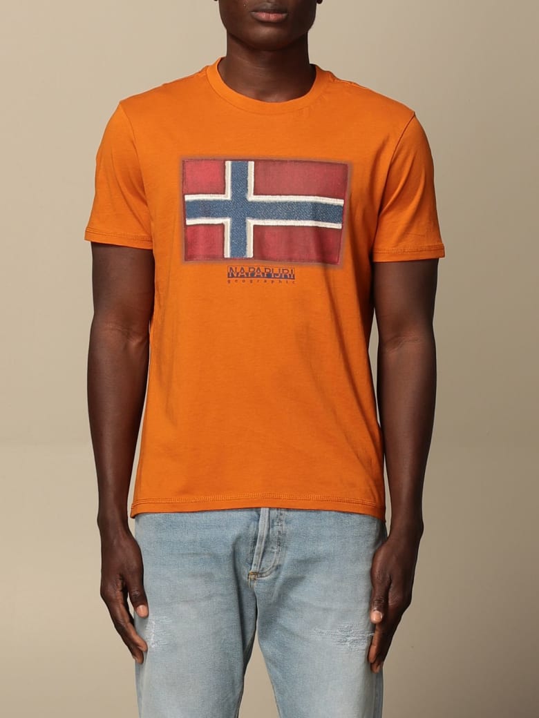 Napapijri T-shirt Sirol Napapijri T-shirt In Cotton With Print - Orange