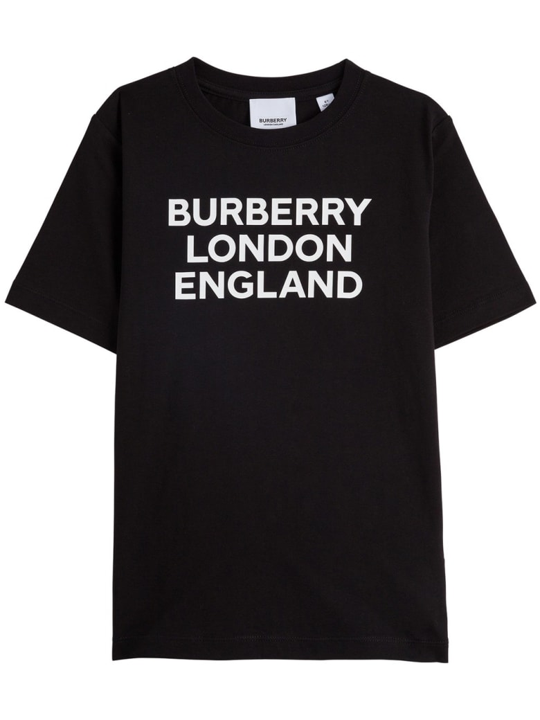 Burberry Black Jersey Tee With Logo - Black