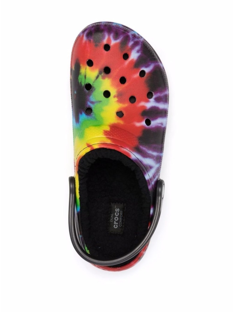 classic lined tie dye crocs