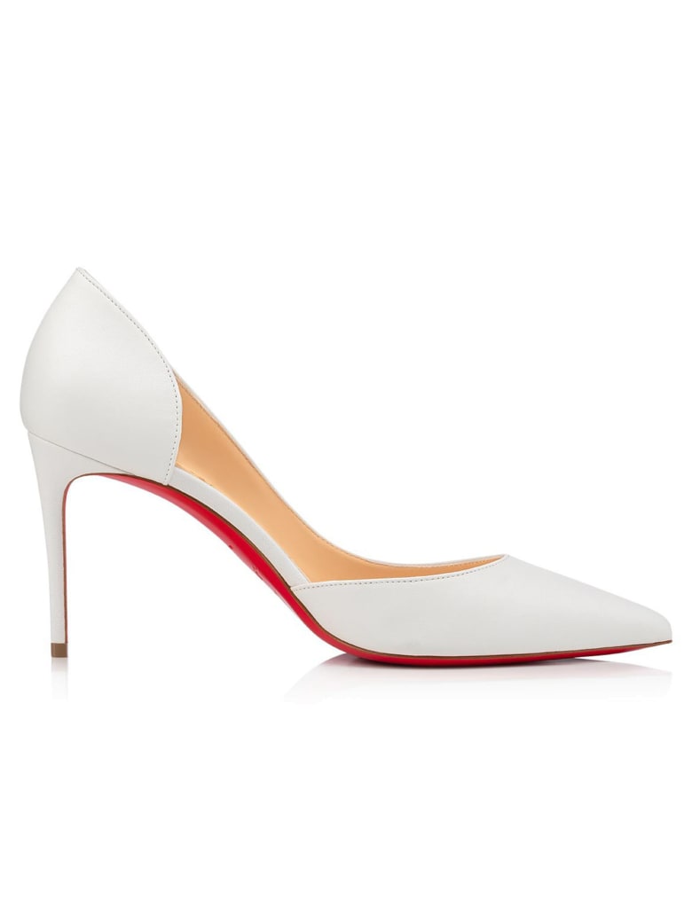 Christian Louboutin White Leather Iriza 85 Pumps - WHITE