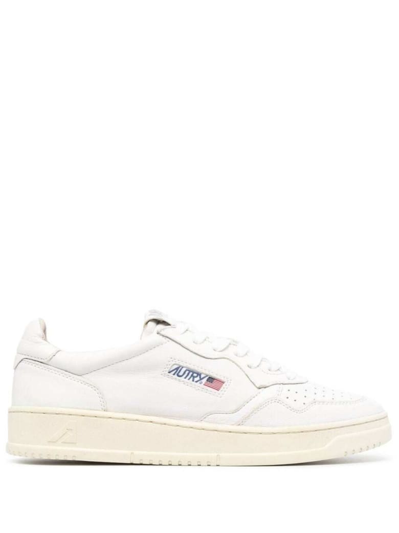 Autry Leather Sneakers With Logo - Bianco