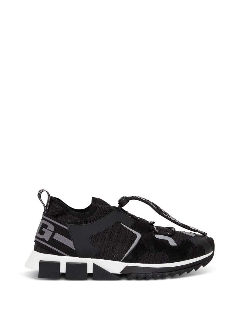 Dolce & Gabbana Sorrento Trekking Sneakers In Mix Of Materials - Black
