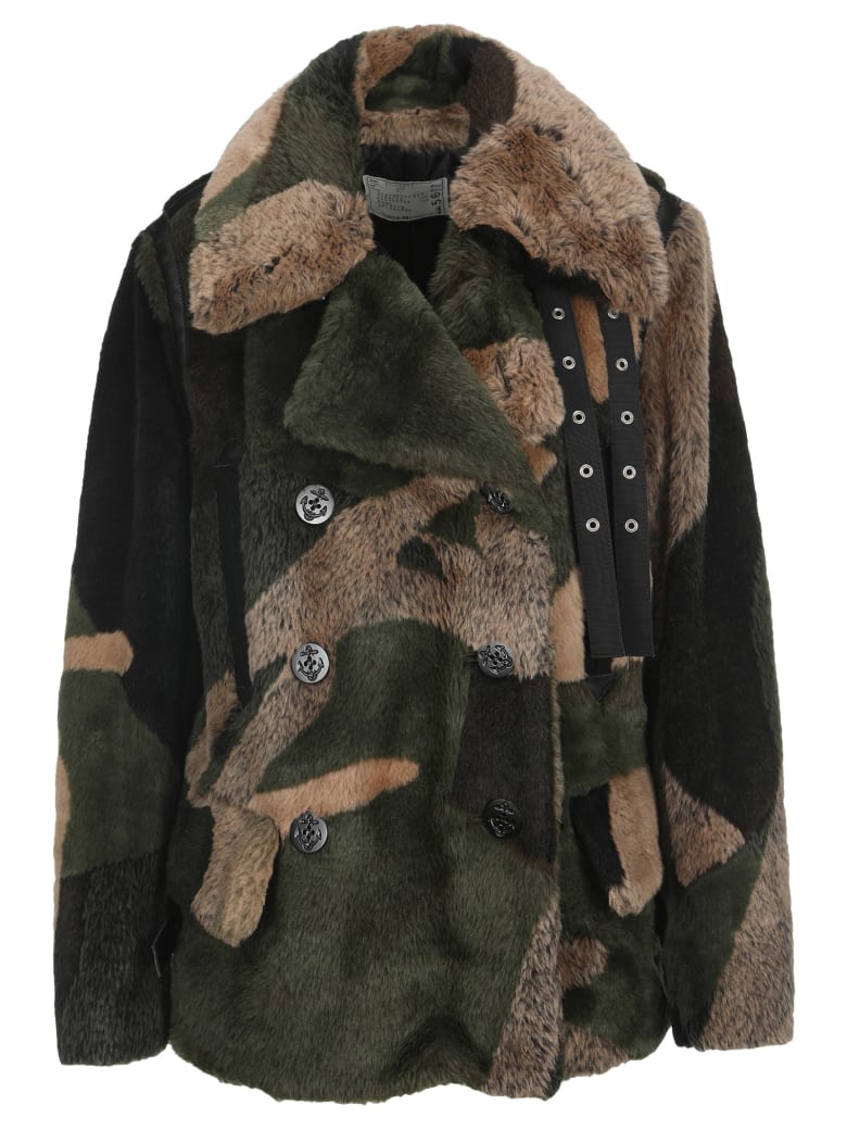camouflage fur jacket