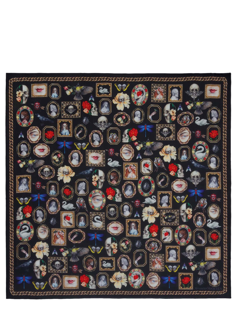 Alexander McQueen Cameo And Curiosities Wool Scarf - MULTICOLOR