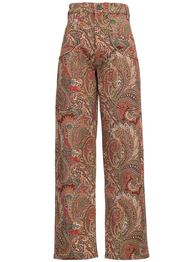 Etro Paisley Cotton Blend Trousers - Multicolor