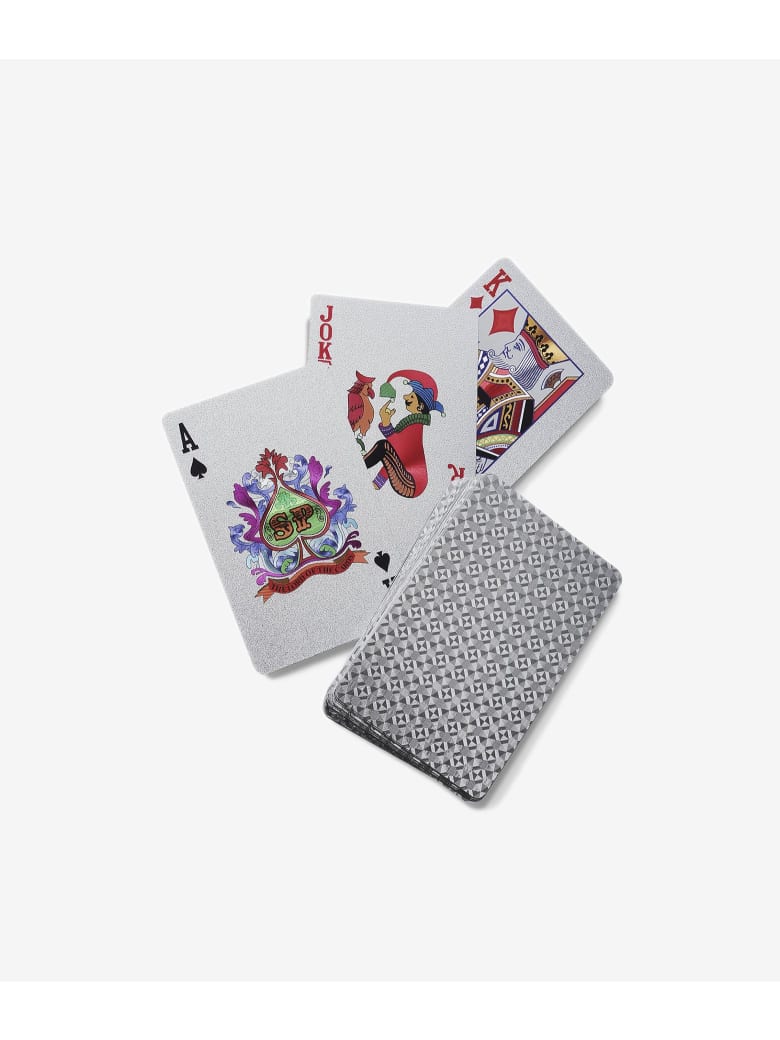 Larusmiani Silver Plated Card Deck "royale-les-eaux" - silver