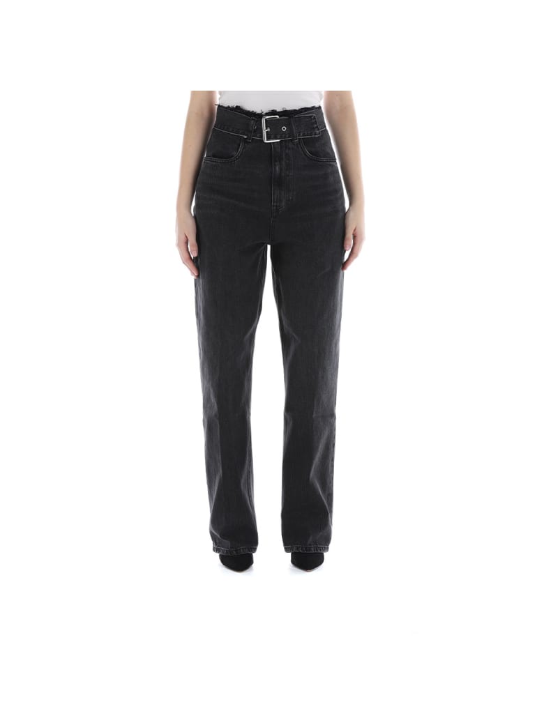 T by Alexander Wang Belted Paperbag Jeans - Grey Aged