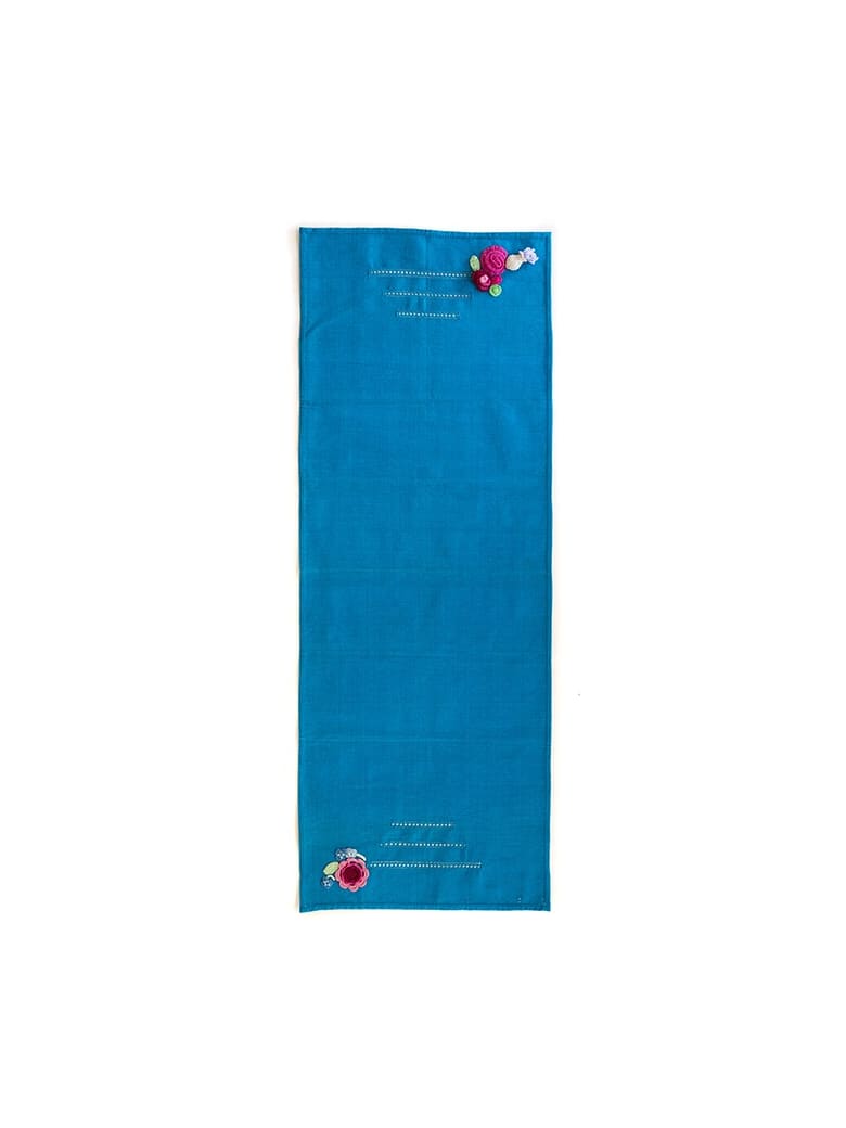 Le Botteghe su Gologone Runner Crochet 130x50 Cm - Cyan
