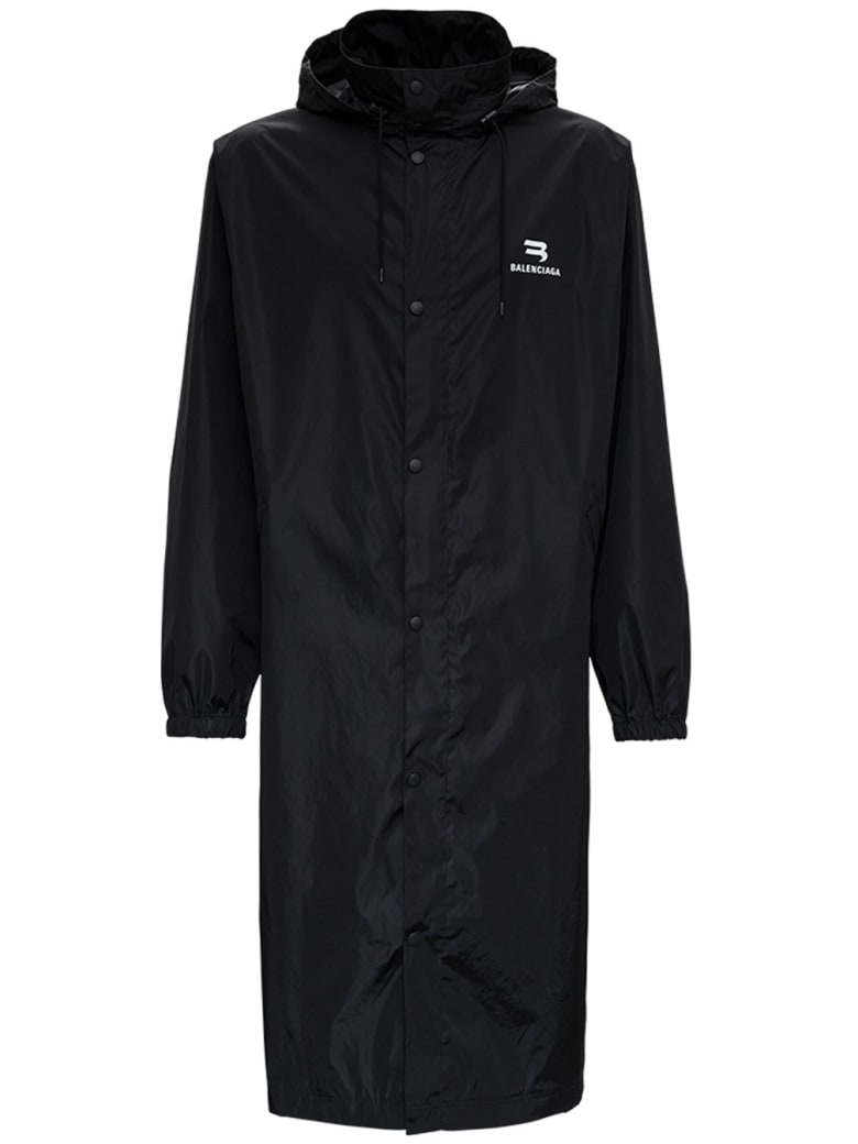 balenciaga raincoat black