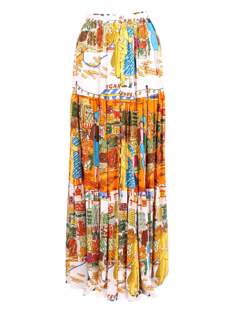 Alessandro Enriquez 'vegan Love' Viscose Skirt - Multicolor