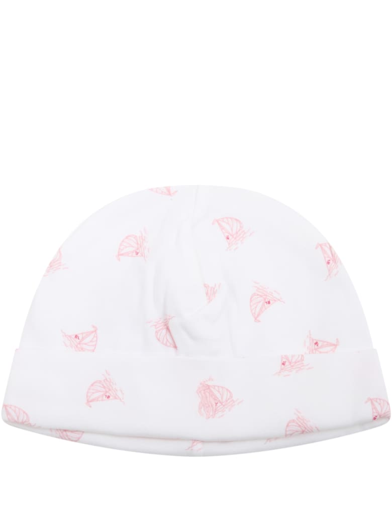Ralph Lauren White Hat For Babygirl With Iconic Pony - Ivory