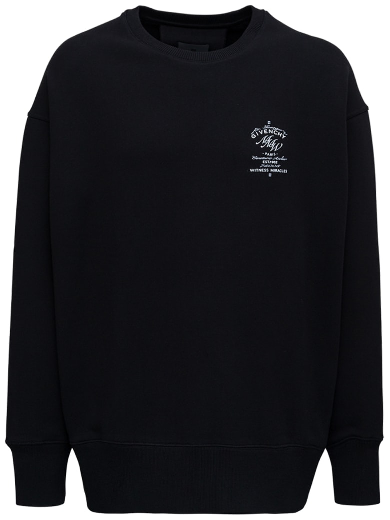 Givenchy Black Jersey Sweatshirt With Logo Print - Black