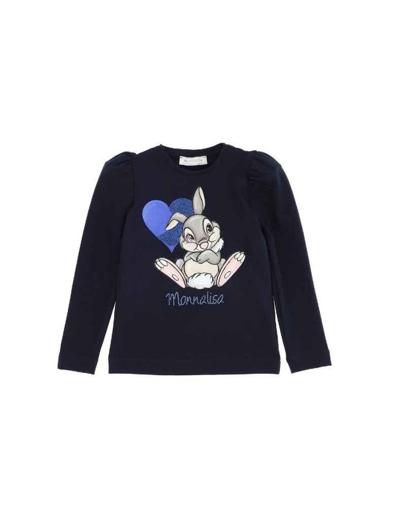 Monnalisa Shirt With Front Logo - Blu