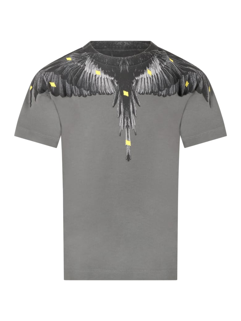 replika Forhåbentlig gavnlig Marcelo Burlon Gray T-shirt For Boy With Iconic Wings | Iicf