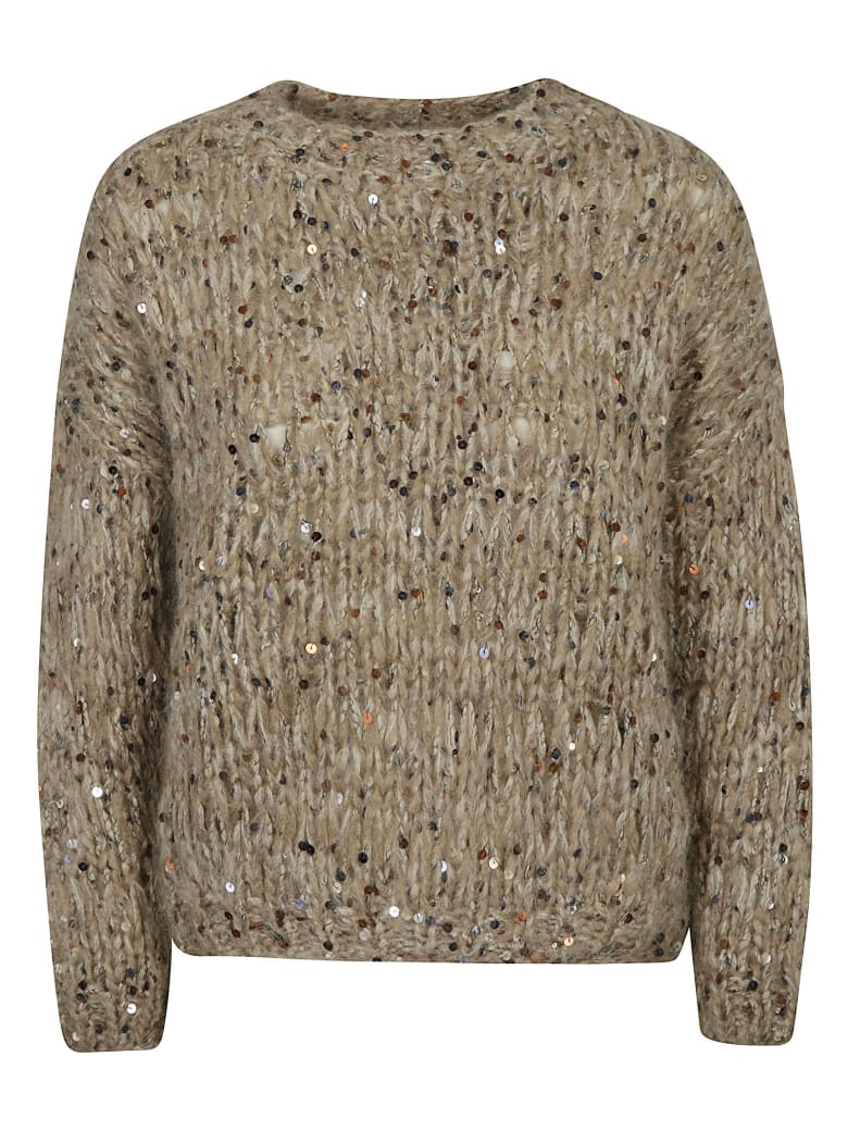 Brunello Cucinelli Sequined Jumper - Beige