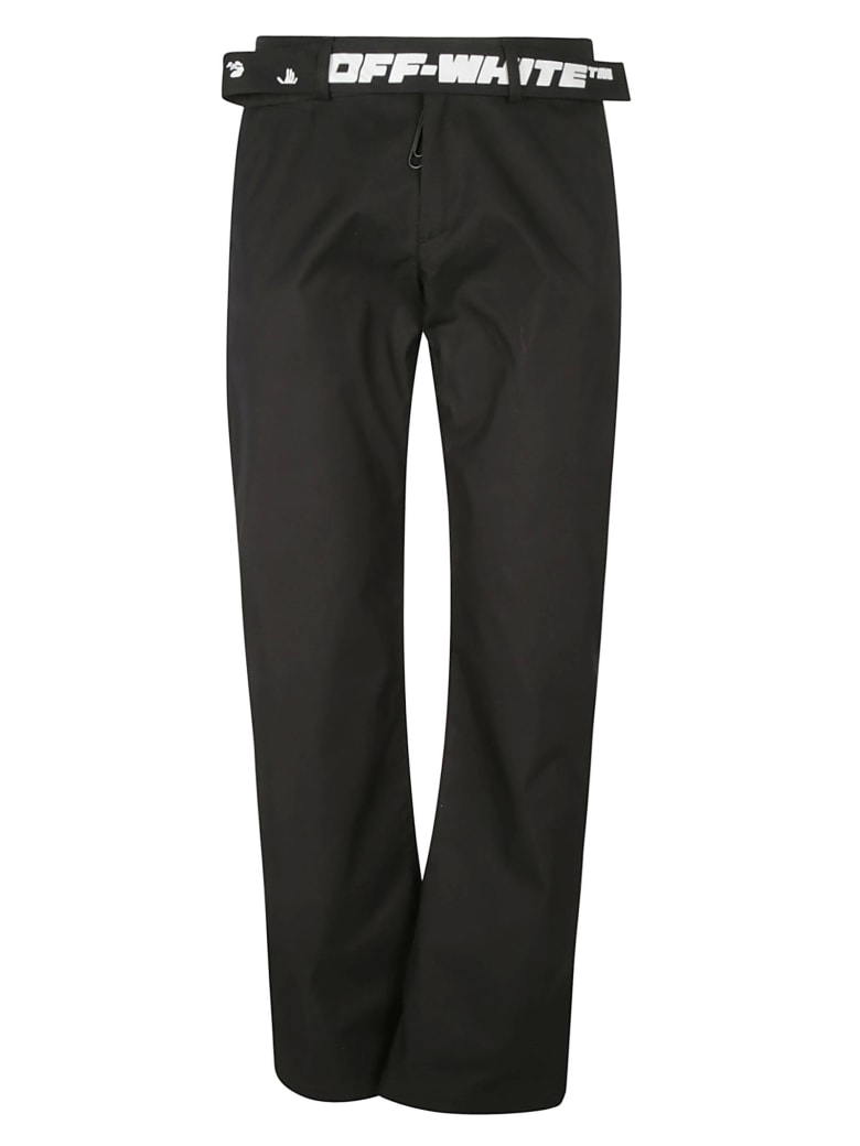 Off-White Straight Leg Plain Shorts - Nero e Bianco