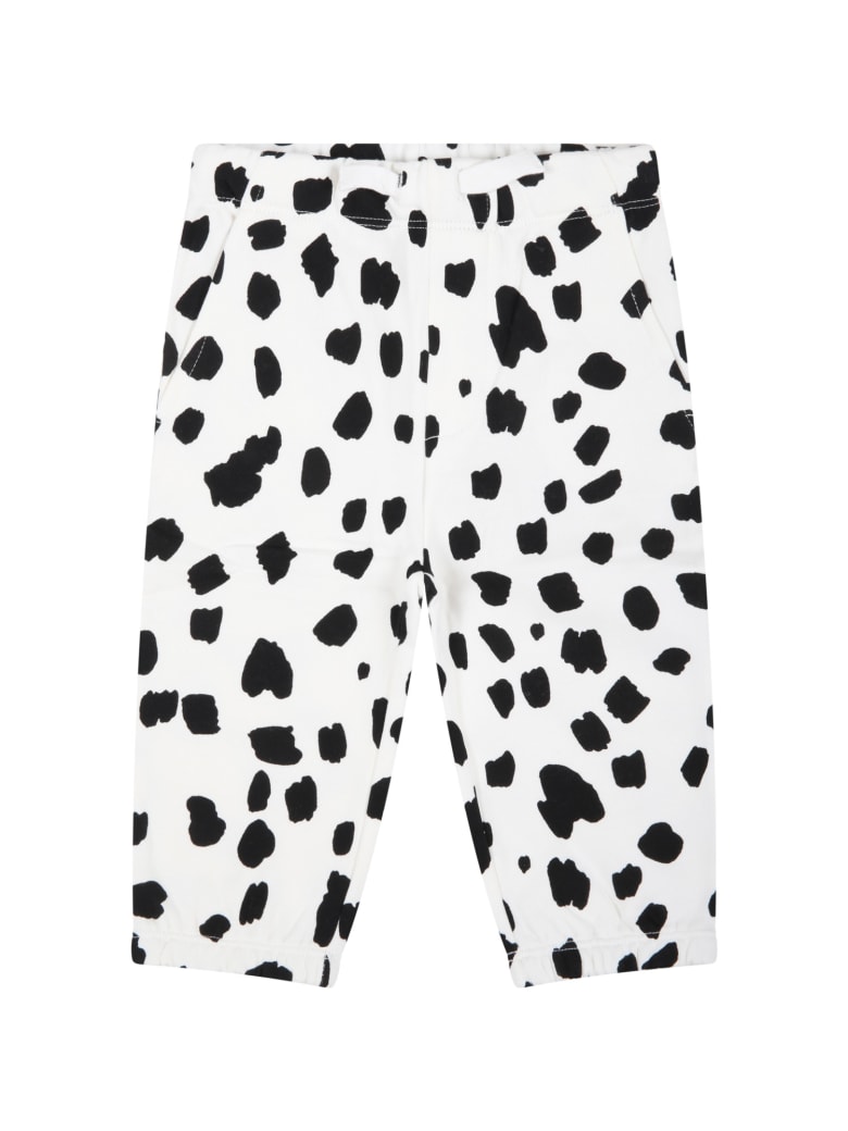 Stella McCartney Kids White Sweatshirt For Baby Kids With Spots - White