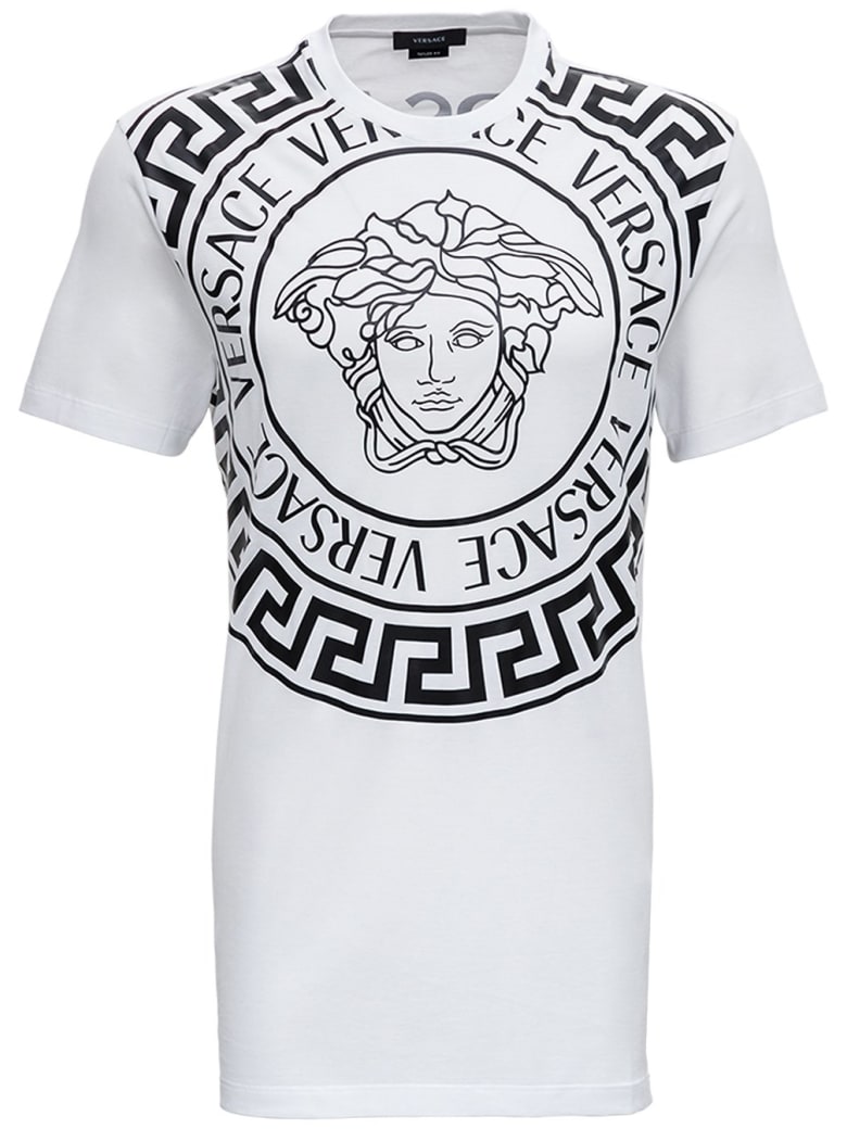 Versace Medusa Print Cotton T-shirt - White