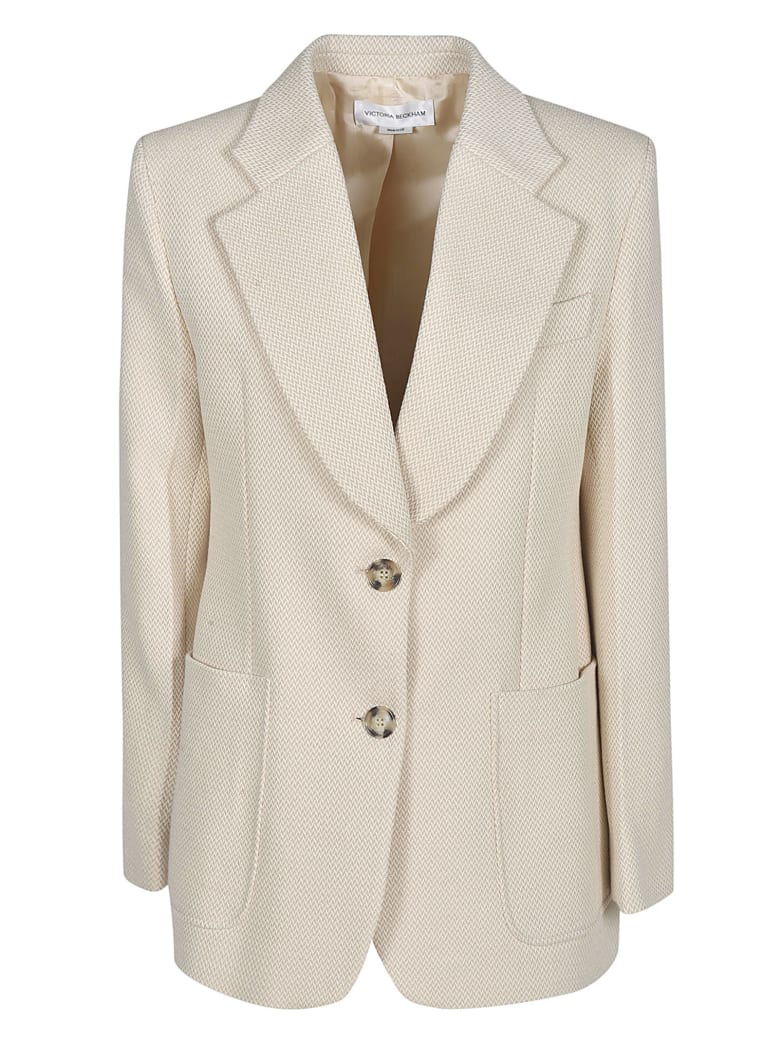 Victoria Beckham Patterned Classic Coat - Natural