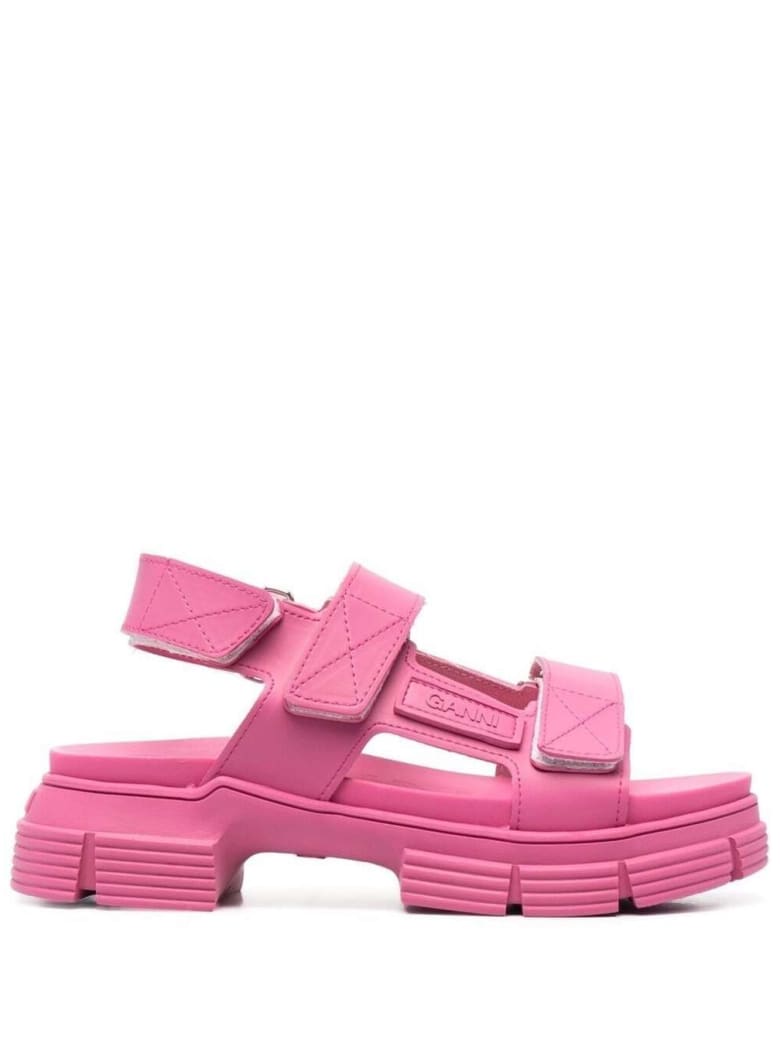 Ganni Pink Recycled Rubber Sandals - Pink