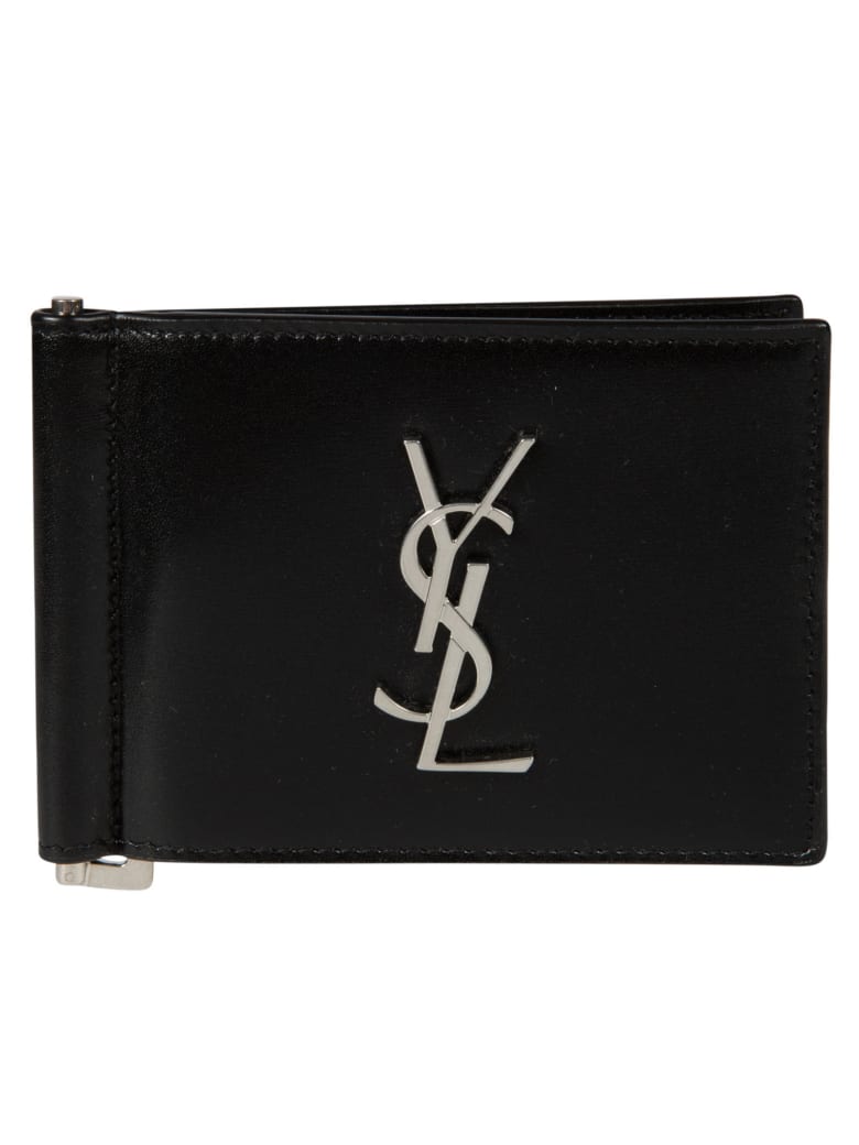 Saint Laurent Logo Plaque Bifold Wallet - Nero
