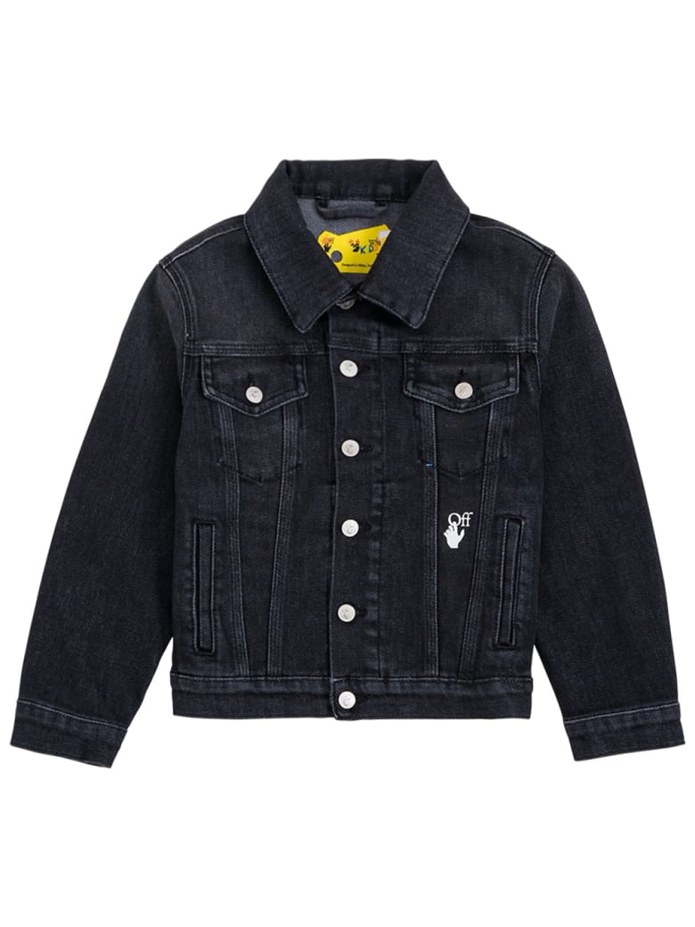 Off-White Denim Jacket With Arrows Print - Black